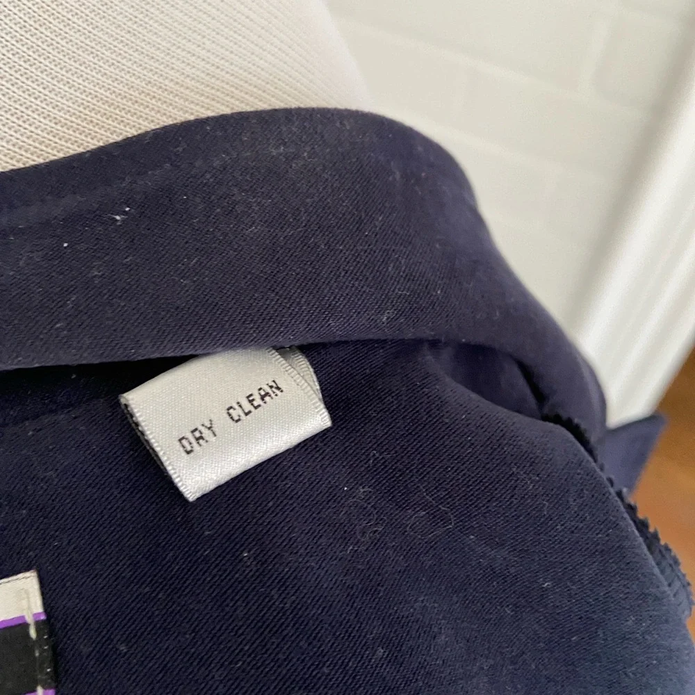 Women's Navy Blue Faux Ultra Suede Oversized Shirt Size 14 - Picture 7 of 7
